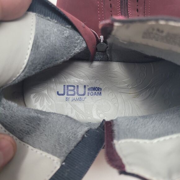 NEW JBU Jambu Ladies' Size 11 Juno Ankle Boot, Red Faux Fur Lined, Double Zipper - Picture 6 of 9